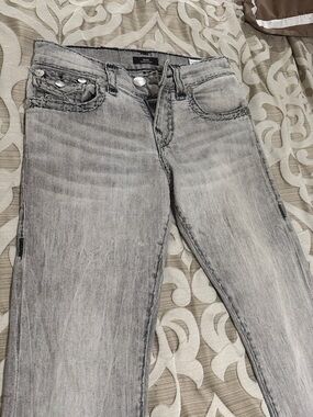 True Religion Gray Washed Relaxed Jeans